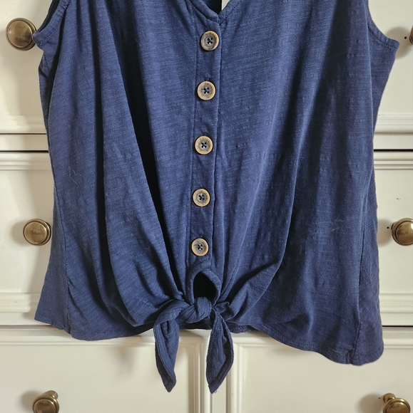 NWT Sanctuary Navy Button Down Tank Top - Picture 3 of 4